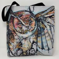 Foxes/chickens tote bag.