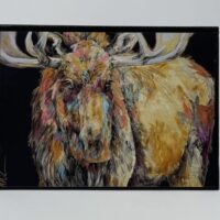 A SMALL JOURNAL - HIS MAJESTY of a moose on a black frame.