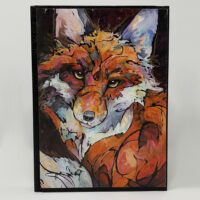 A SMALL JOURNAL - STROLLIN' with a painting of a fox on it.