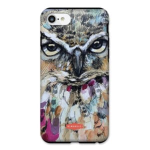 An iphone case with an owl on it.