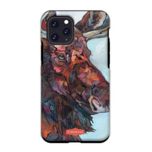A phone case with a moose on it.