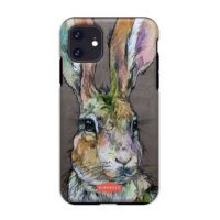 A phone case with an image of a hare.