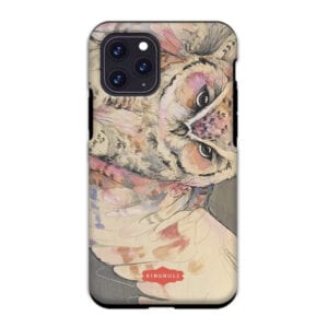A phone case with an owl on it.