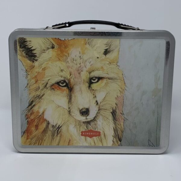 A Paint Box - Fox/Owl with a painting of a fox on it.