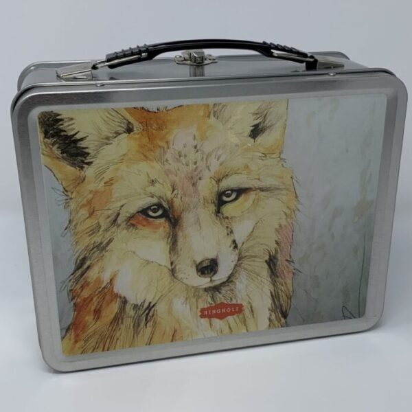 A Paint Box - Fox/Owl with a painting of a fox on it.