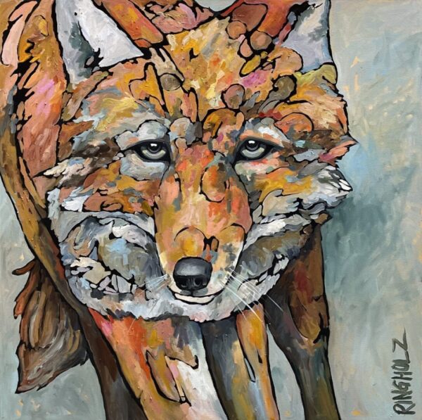 A painting of a red fox.