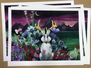 An image of "Dreams Come True" Limited Edition Print in a field of flowers.