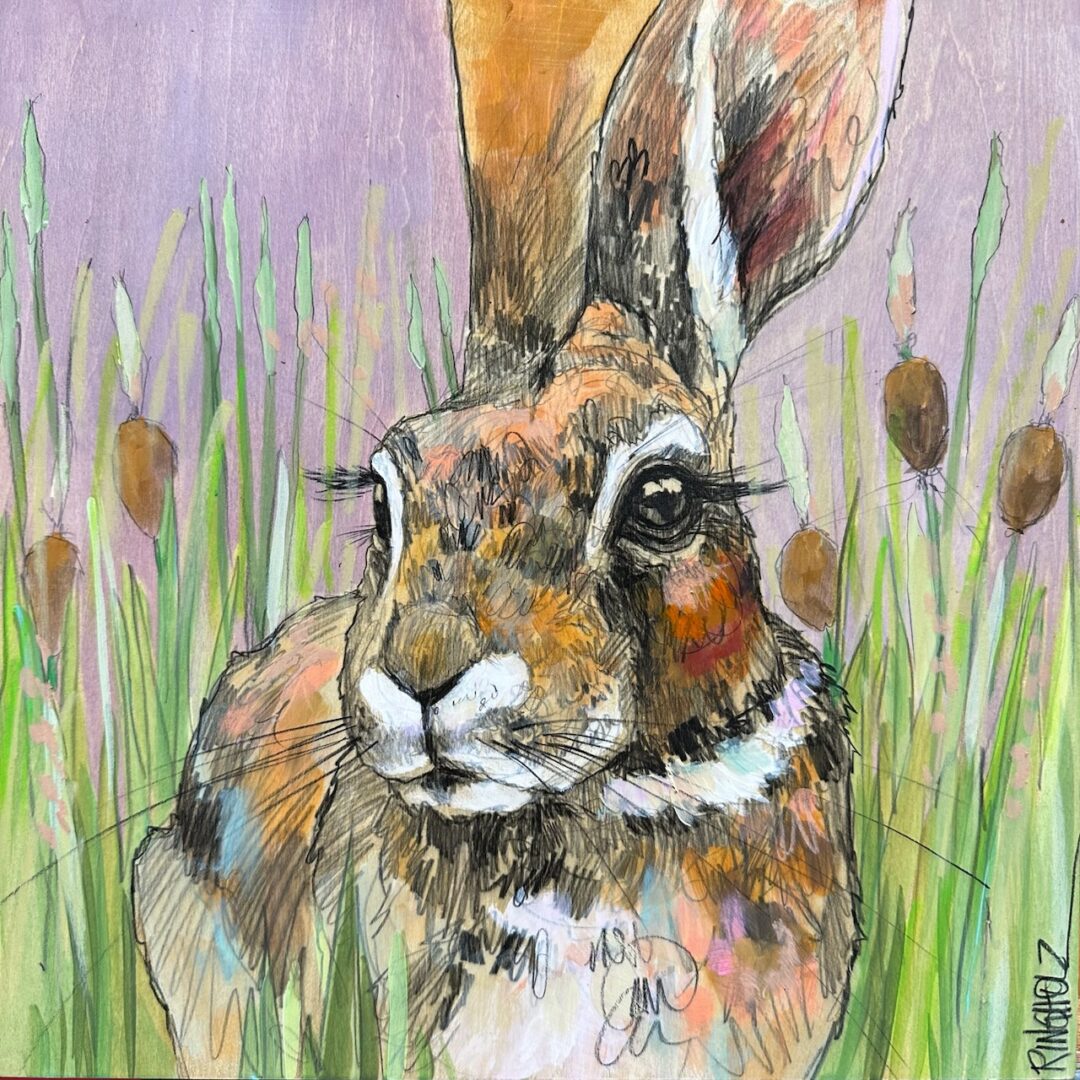 Close-up portrait of a brown rabbit.