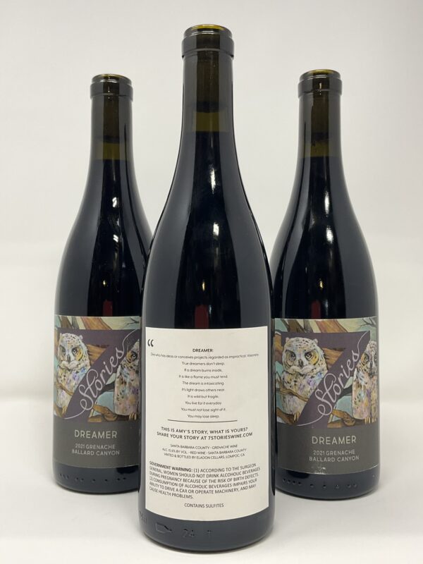 Three bottles of 2021 Grenache wine.